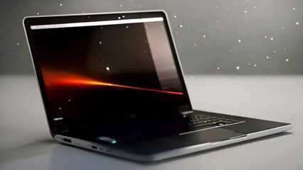 Poster - Laptop With Rocket Ship on the Screen Generative AI
