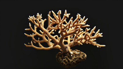 Poster - Tree Coral in the solid black background