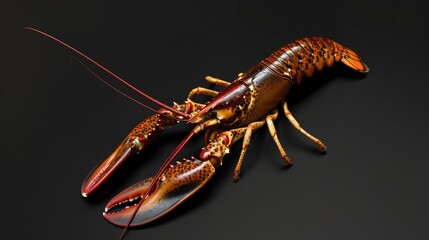 Wall Mural - Australian Lobster in the solid black background