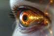 Human Cyborg AI Eye color vision deficiency challenges. Eye repair of globe perforation optic nerve lens eyelid color vision. Visionary iris eyelid position sight cornea eyelashes
