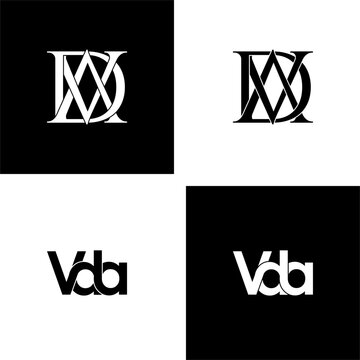 vda initial letter monogram logo design set