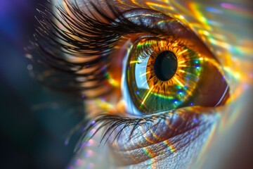 Human Cyborg AI Eye color vision. Eye cranial nerve ii optic nerve lens Alpha agonist eye drop color vision. Visionary iris eyeball sight ganglion cell eyelashes