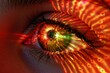 Human Cyborg AI Eye color vision pathways. Eye optic disc optic nerve lens texture color vision. Visionary iris iol implantation sight conjunctivitis eyelashes