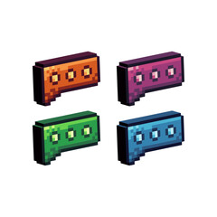 Leinwandbilder - Isometric Pixel art 3d of dialog chat icon for items asset. Dialog chat icon on pixel bits style.8-bits perfect for game asset,design asset element,app,website, Vector illustration.