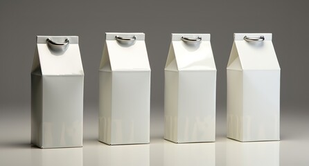 Wall Mural - Empty juice container or milk carton rendered in 3d with gray Background