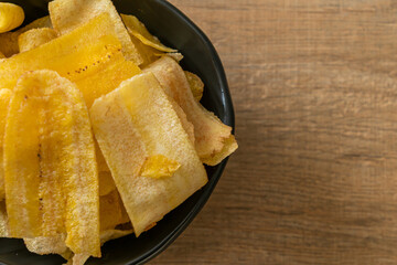 Wall Mural - Banana Chips - fried or baked sliced banana