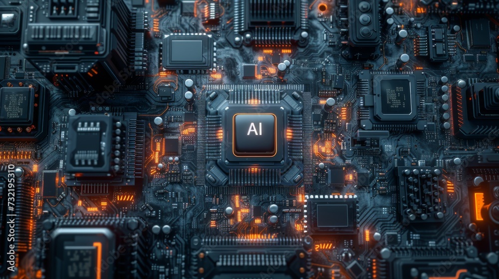 AI, artificial intelligence concept CPU digital technology artificial ...