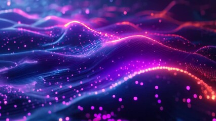 Poster - Space Glow: Abstract Light Background with Glowing Lights and Purple Fractal Patterns