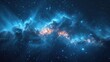 Beauty landscape panoramic blue star dust nebula