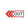 © DLC - exit out icon design template element png file transparent, exit symbol red design with arrow