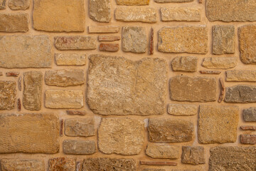Aufkleber - Background of brown-gray stone wall  . Pattern of slate wall texture and background