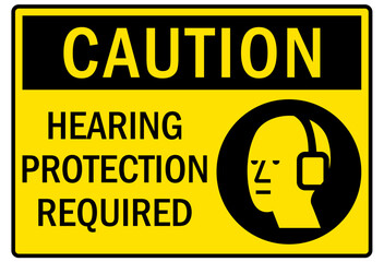 Wall Mural - Hearing protection sign