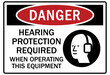 © Pog - Hearing protection sign hearing protection required when operating this equipment