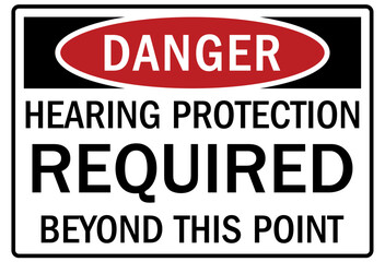 Wall Mural - Hearing protection sign