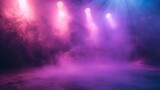 Fototapeta Do przedpokoju - serenity and purple stage spotlights with a smoke