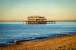  Brighton West Pier, sunrise, on a clear winter morning.