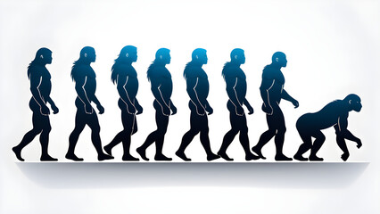 human evolution clipart isolated on a white background