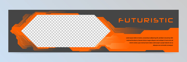 Wall Mural - Modern abstract technology LinkedIn banner template
