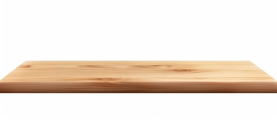 Poster - empty wooden table on white background