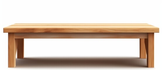Poster - empty wooden table on white background