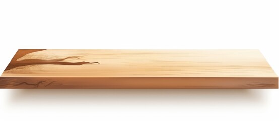 Poster - empty wooden table on white background