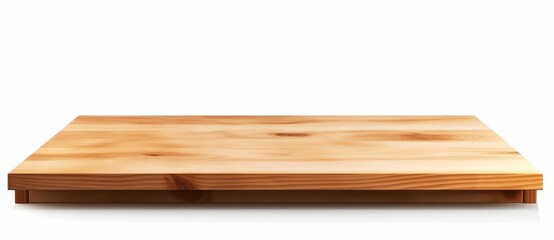 Poster - empty wooden table on white background