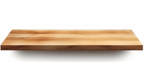 Poster - empty wooden table on white background
