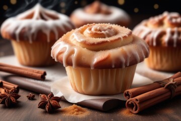 Poster - cup of coffee and chocolate muffin