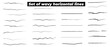 © Dali - Set of wavy horizontal lines. Marker hand-drawn line border set and scribble design elements. Lines hand drawn paint brush stroke. Vector set isolated on white. Hand drawn scribble. Black 4 2 1