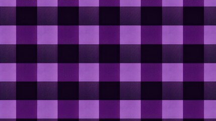 Vibrant purple and black plaid vector seamless pattern with stitching detail - textured gingham striped checker for fabric design