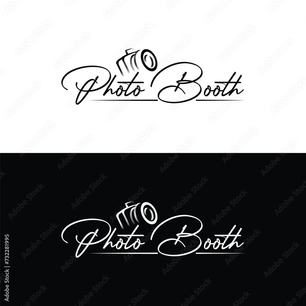 Photo Booth minimal word mark logo design for photography