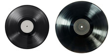 Classic Vinyl Record Set Isolated On Transparent Or White Background, PNG