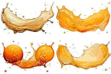 oranges, orange pieces, orange cloves, orange juice, natural oranges, oranges on a white background on generative AI 