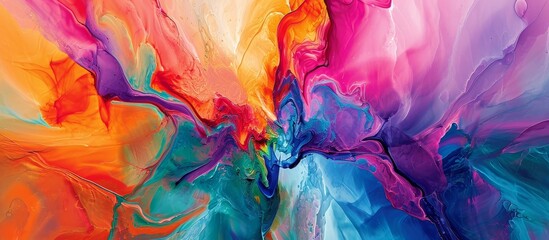 Poster - a vibrant artwork with a close-up view, featuring a mesmerizing pattern enriched with water, purple,