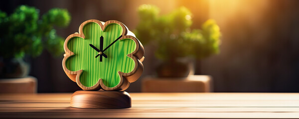 Sticker - Irish Lucky Clover Clock - Decorative and functional