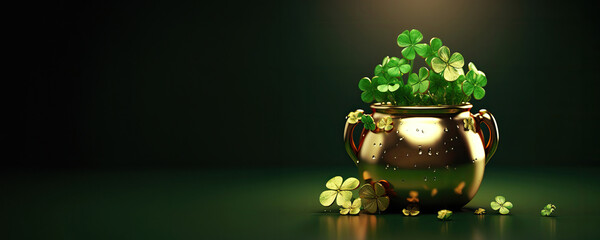 Canvas Print - Lucky Shamrock Pot - Irish Symbolism and Luck