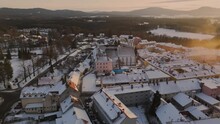 Aerial View Of Nove Hrady In Czech Republic
