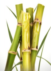  Sugar cane isolated on white background