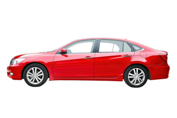 Naklejka na meble Red sedan car, side view, cut out - stock png.