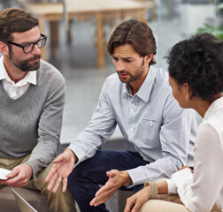Aufkleber - Diversity, laptop and business people in discussion of corporate project and planning in office. Web developers, communication and collaboration for creative solution and design of company website