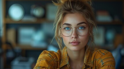 Poster - Cropped shot of a young businesswoman working in her office as she considers how the business can take advantage of technological advancements.