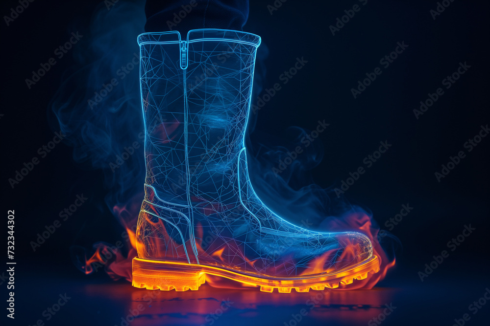 heat map of a high boot, sole on fire Stock Illustration | Adobe Stock