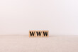 © PRO Balance - WWW lettering on wooden cubes on a light background
