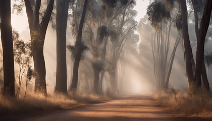 Wall Mural - treelined pathway, eucalyptus grove, wedding backdrop, maternity backdrop, photography backdrop, pathway, 