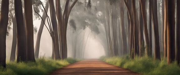 Wall Mural - treelined pathway, eucalyptus grove, wedding backdrop, maternity backdrop, photography backdrop, pathway, 