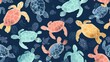© Sania - seamless pattern with turtle