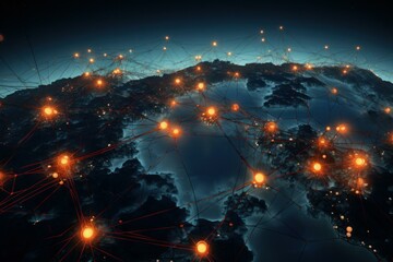 Poster - Wireless Network connections. World global link. Generate Ai