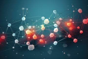 Poster - Dynamic Network connections. World global link. Generate Ai