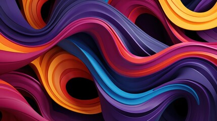 Wall Mural - colorful abstract background with waves