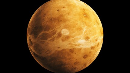Poster - A detailed close-up view of a planet against a black background. Perfect for astronomy enthusiasts or science-related projects